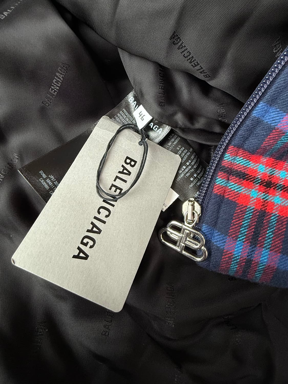 발렌시아가 플란넬 체크 패디드 자켓 상품이미지5