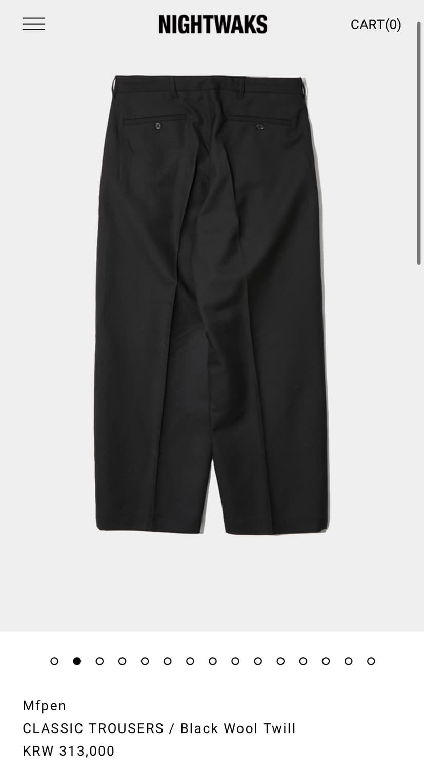 Mfpen Classic Trousers Black Woll twill 상품이미지8