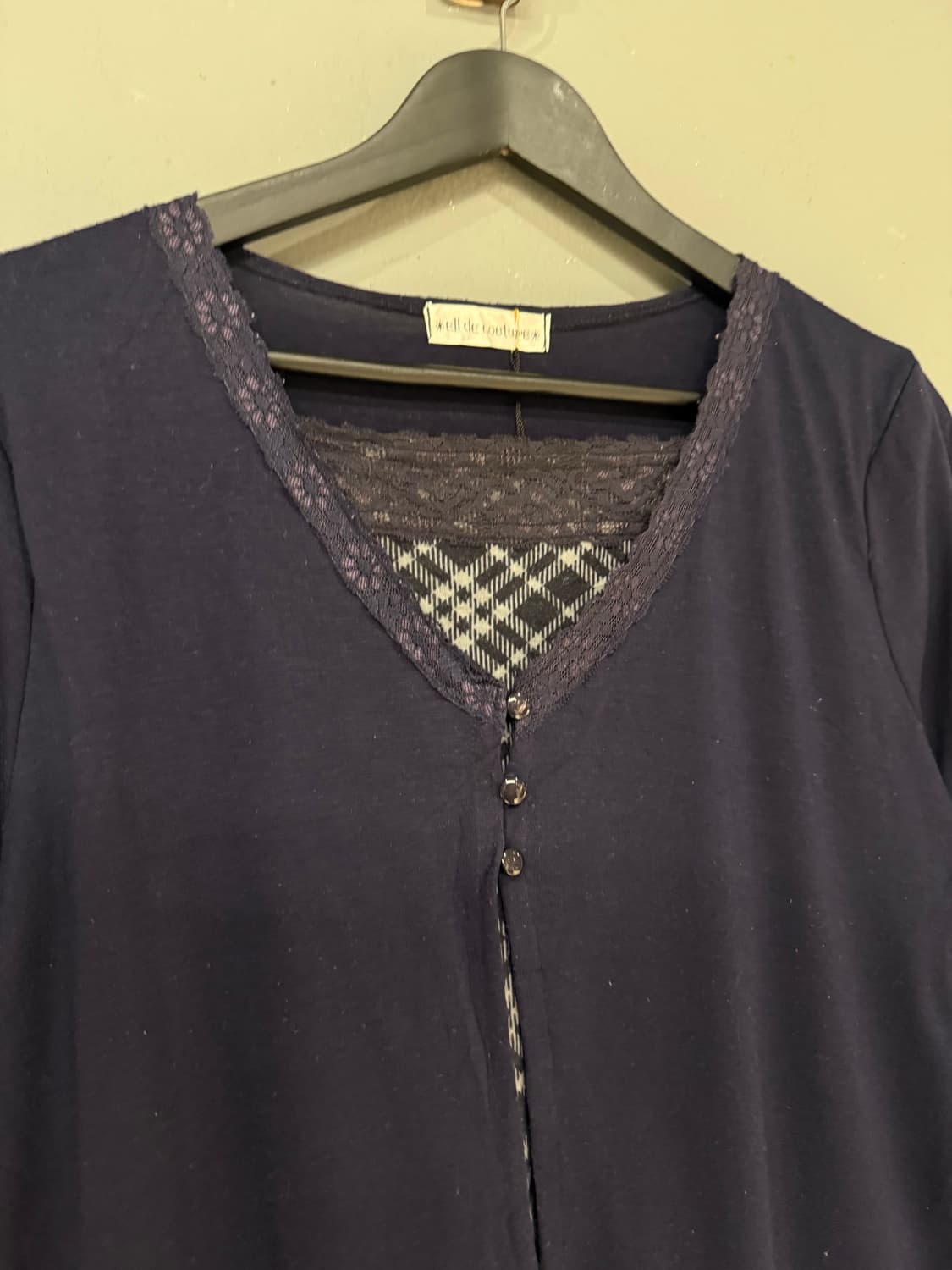 check pattern layered cardigan  상품이미지8