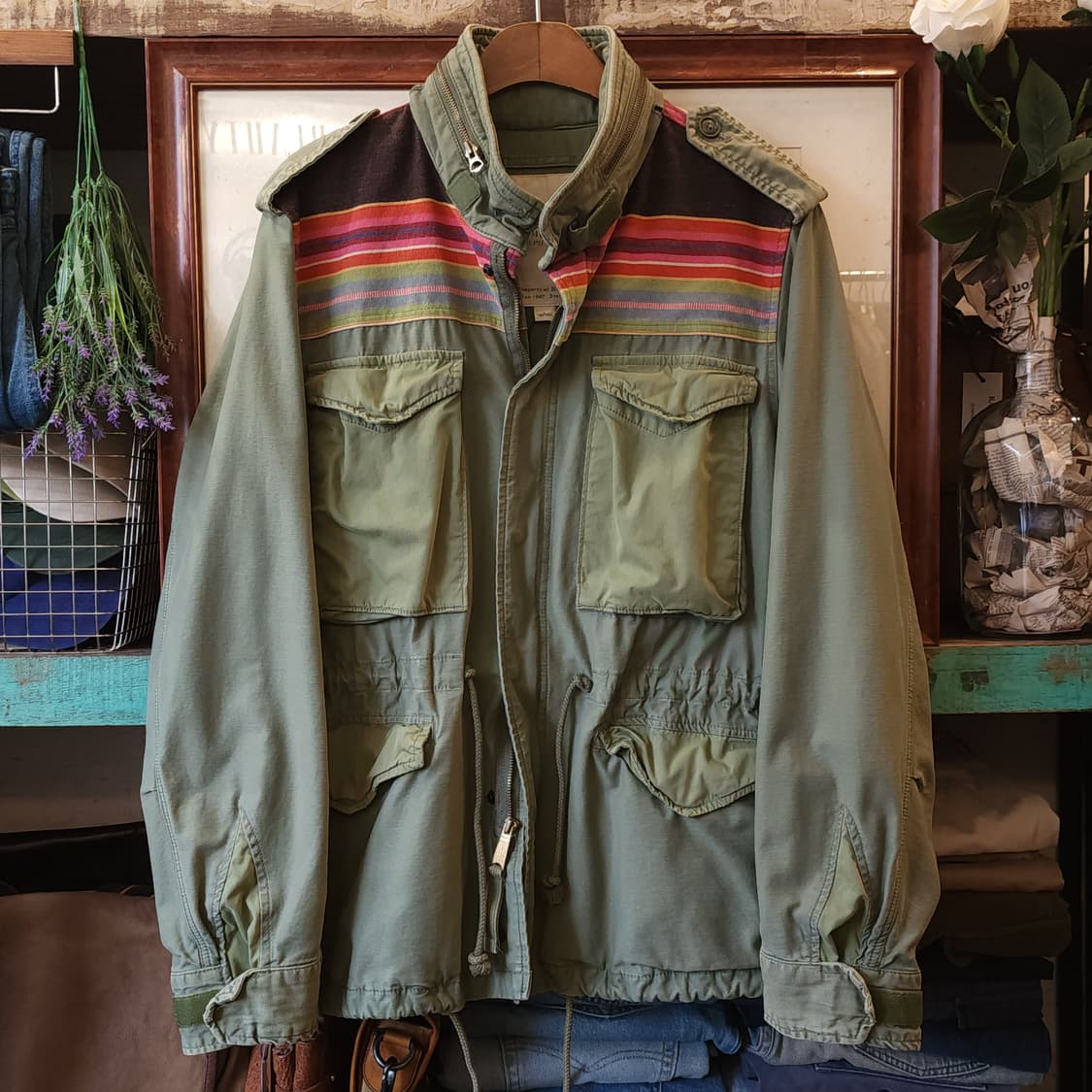 폴로 데님앤서플라이 필드자켓 나바호 패턴 밀리터리 자켓 L 상품이미지1