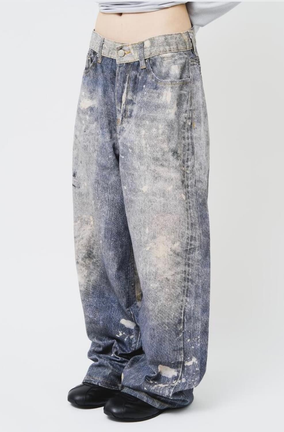 (무배) 하이파이펑크 디지털 와이드 데님 상품이미지4