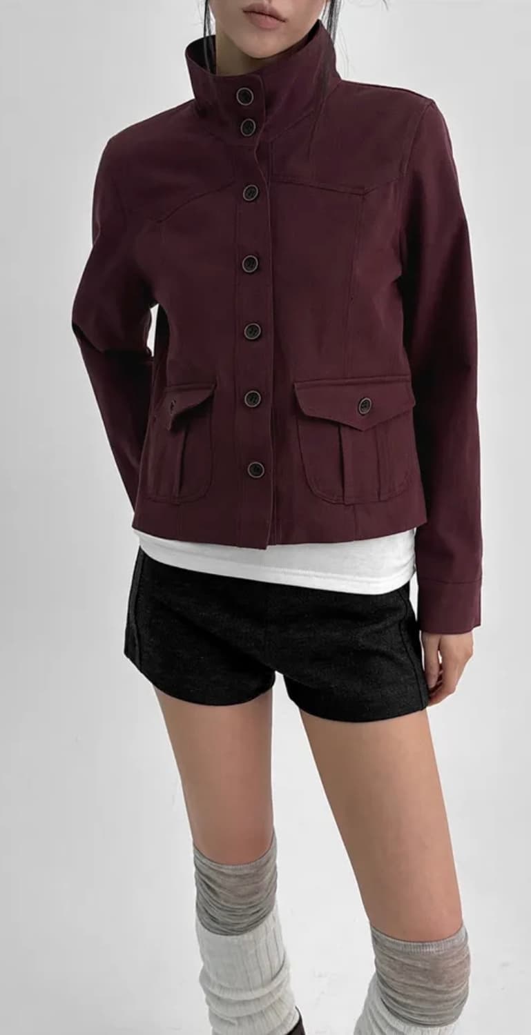 멜다 하이넥 버튼자켓 상품이미지1