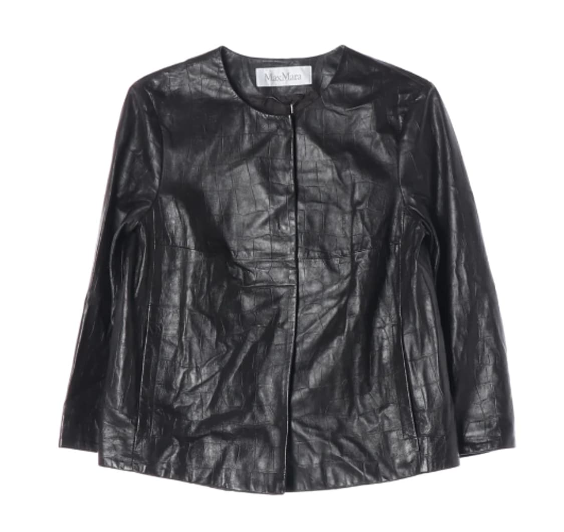 (새상품)[XS]막스마라 송아지가죽 노카라 레더 가죽 자켓 셋업 재킷 상품이미지3