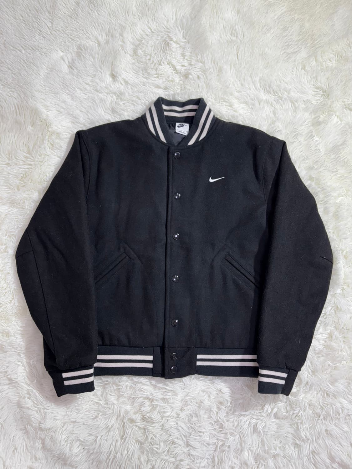 나이키 블랙 울 스우시 바시티 자켓  상품이미지3