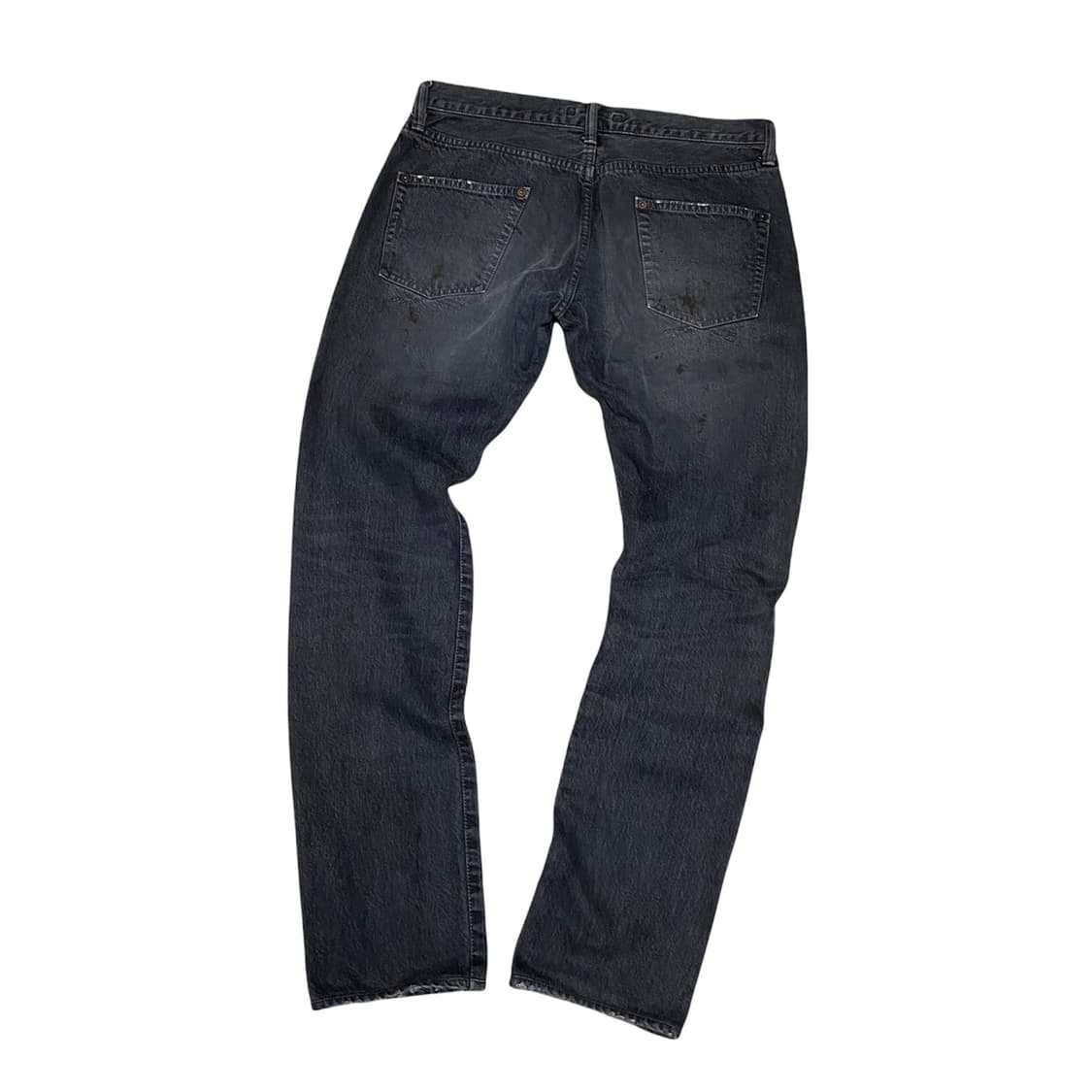 미하라야스히로 페인팅 블랙 데님 팬츠 상품이미지2