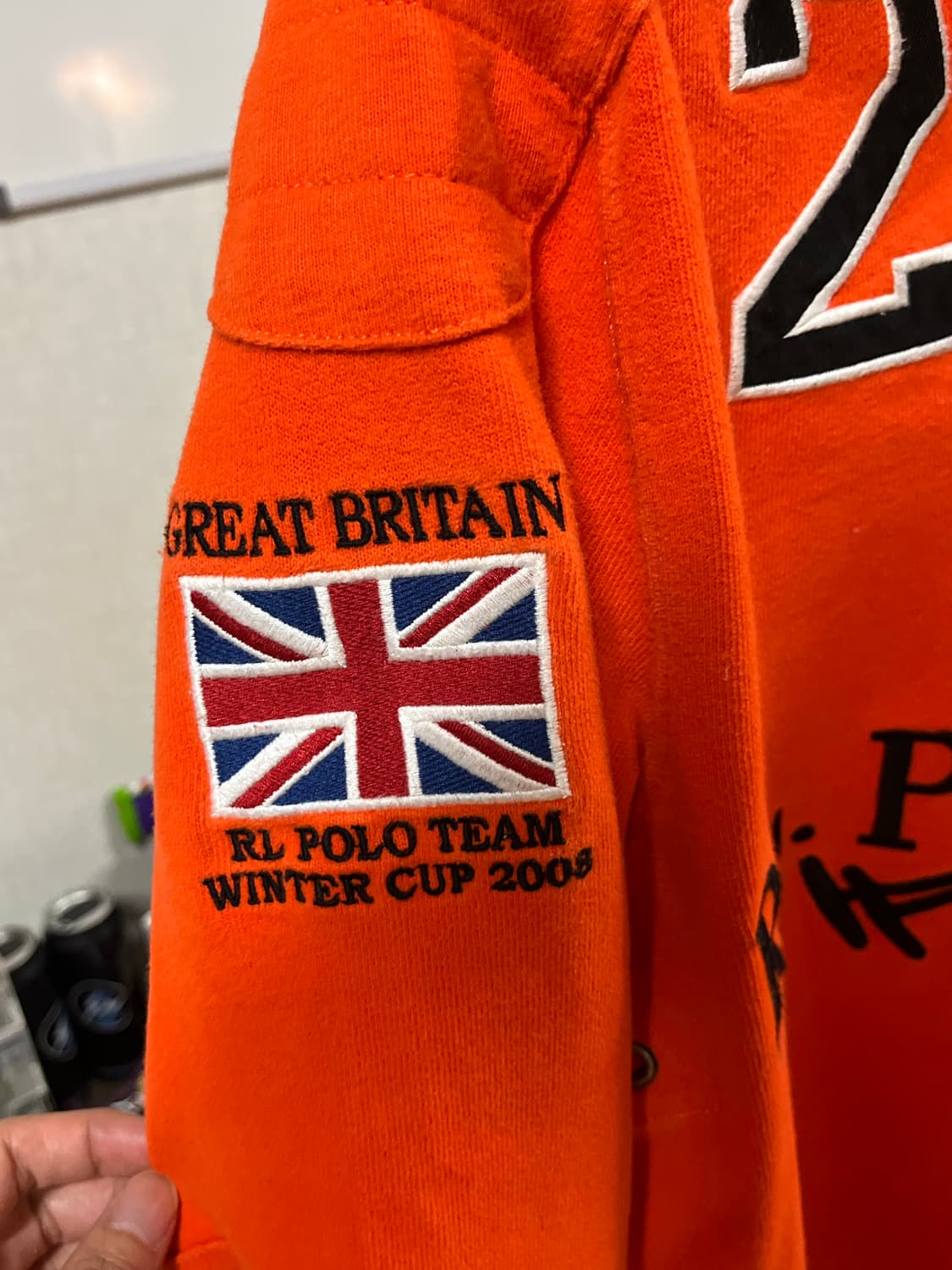 폴로랄프로렌 럭비 셔츠 오렌지 S 상품이미지4