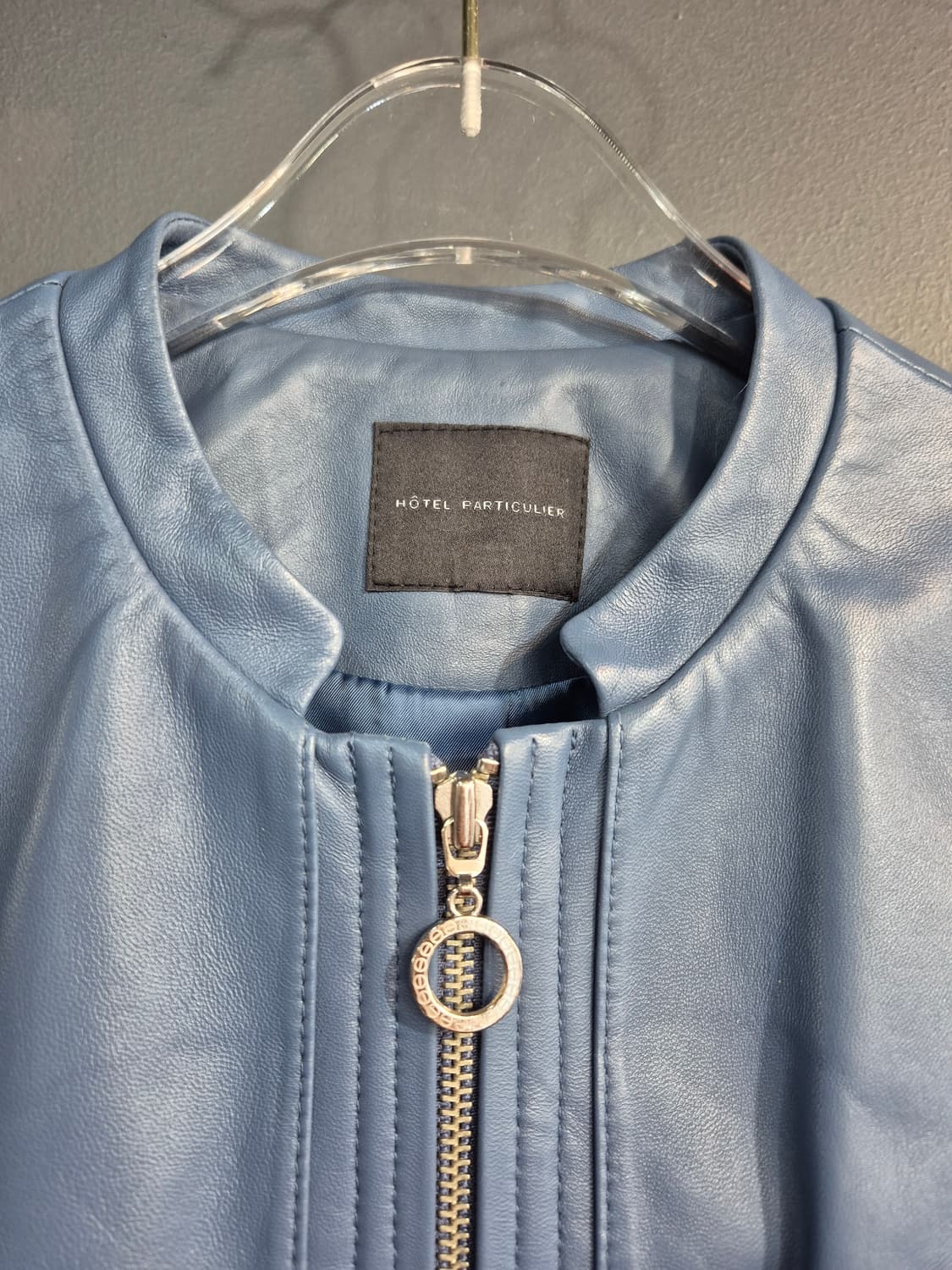 HÔTEL PARTICULIER 블루 가죽 자켓 55 상품이미지3