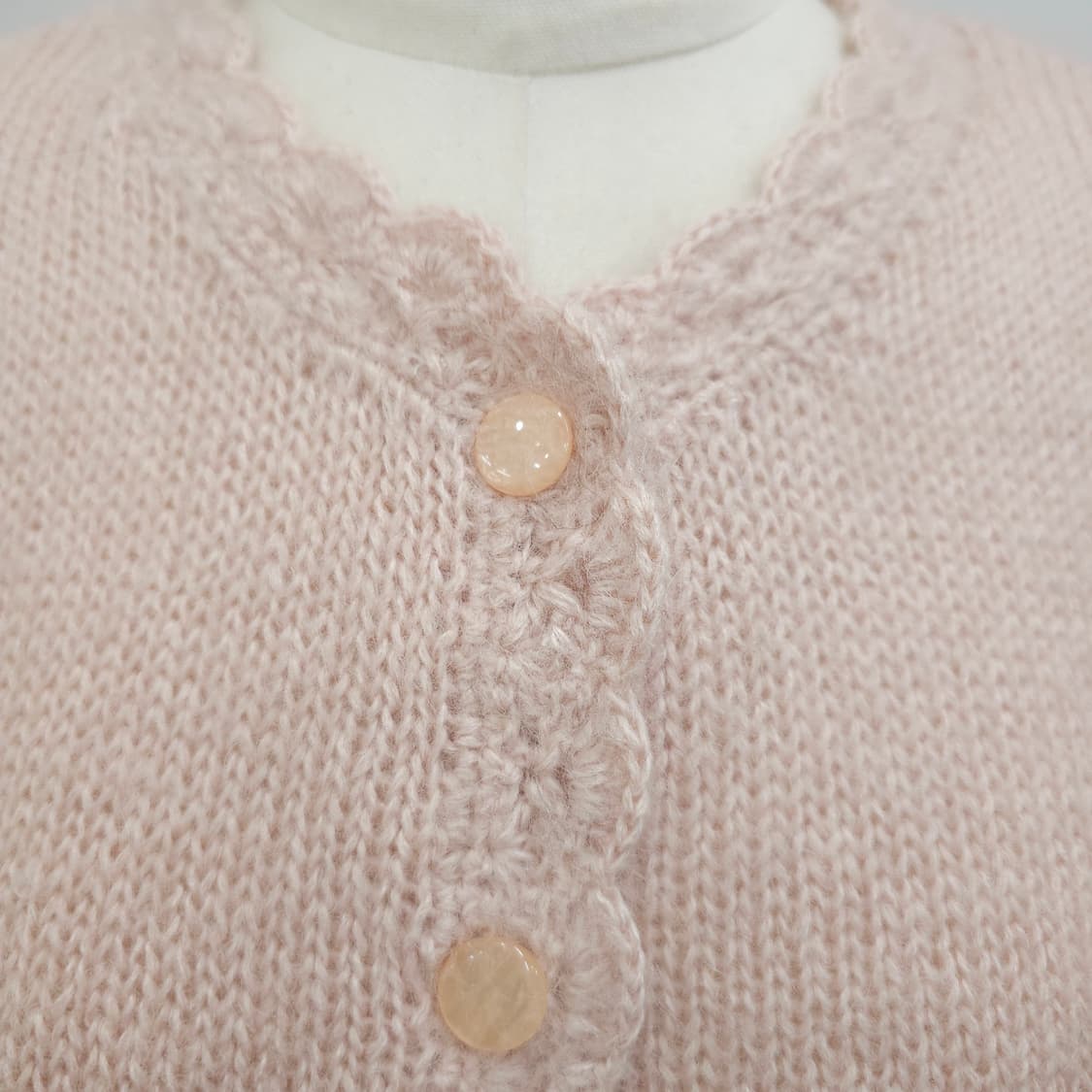 파스텔 핑크 플라워 크로셰 레이스 니트 가디건 상품이미지6