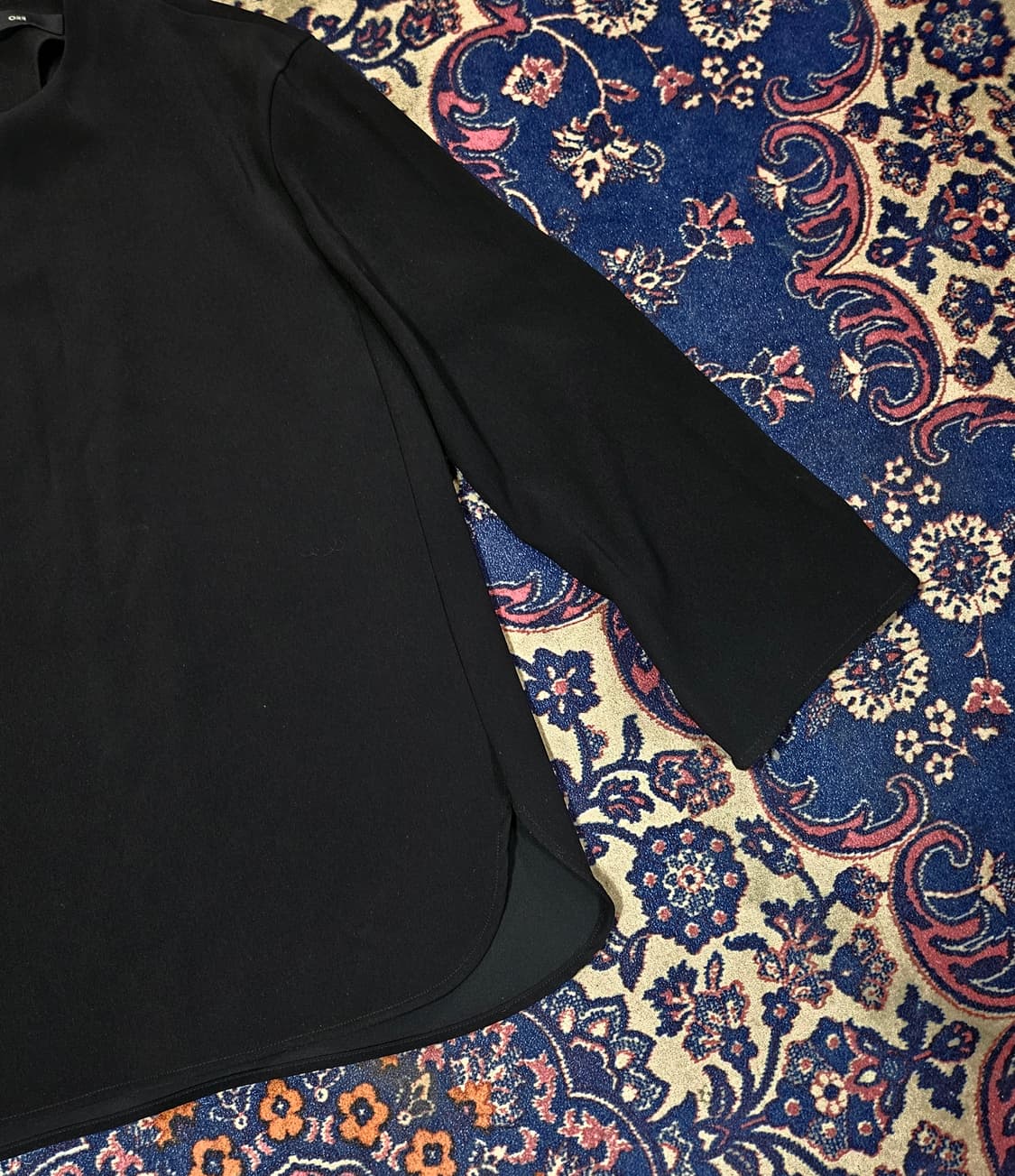 오르(ORR) 블랙 트임 블라우스 S 상품이미지5