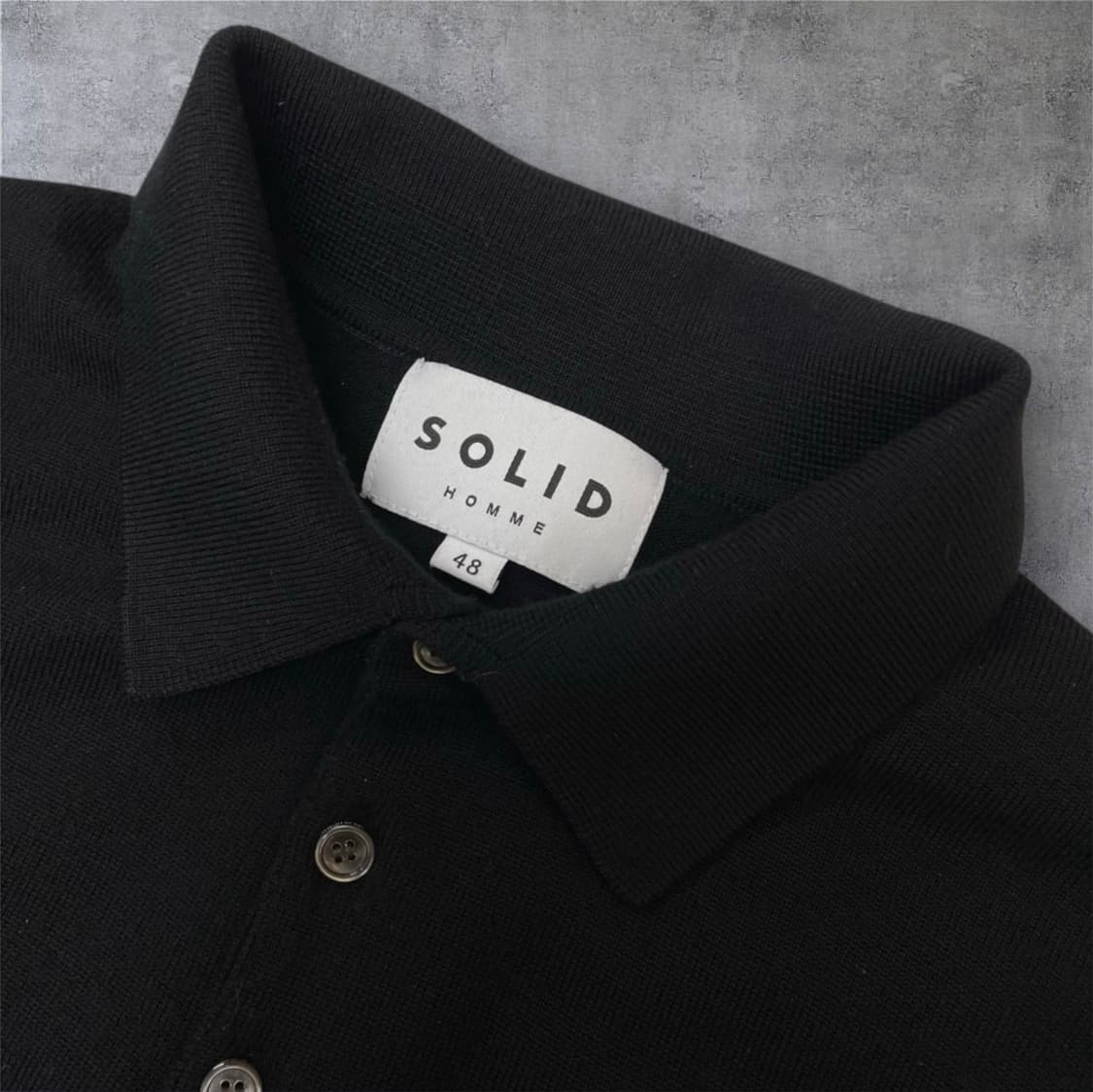 솔리드옴므 Solid homme 블랙 울 카라 니트 48 상품이미지2