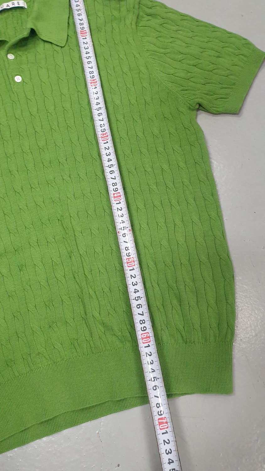 SUARE 케이블 니트 카라티 그린xl 상품이미지4