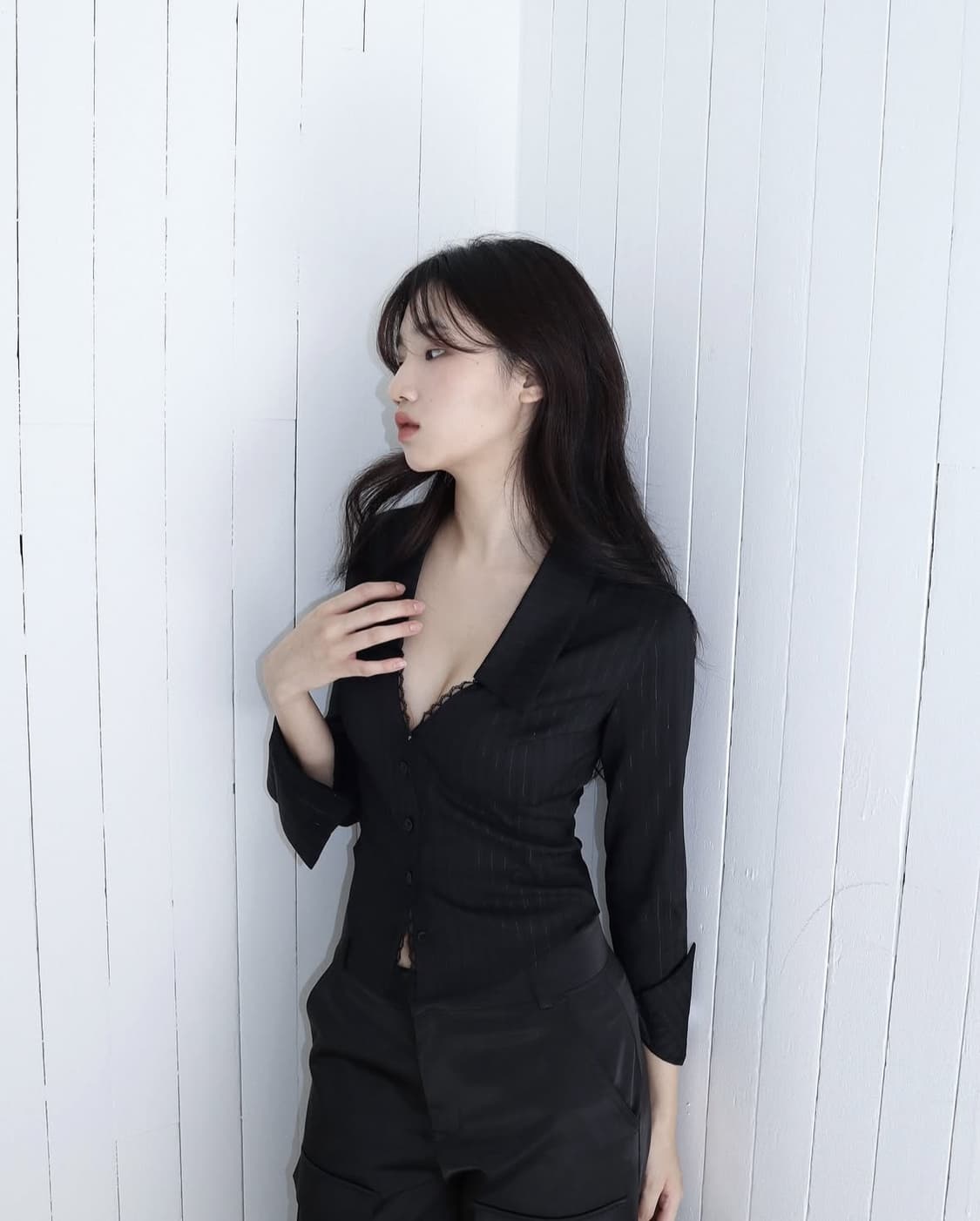 [CLaddA] 클라따 lace princess shirt, black 상품이미지2