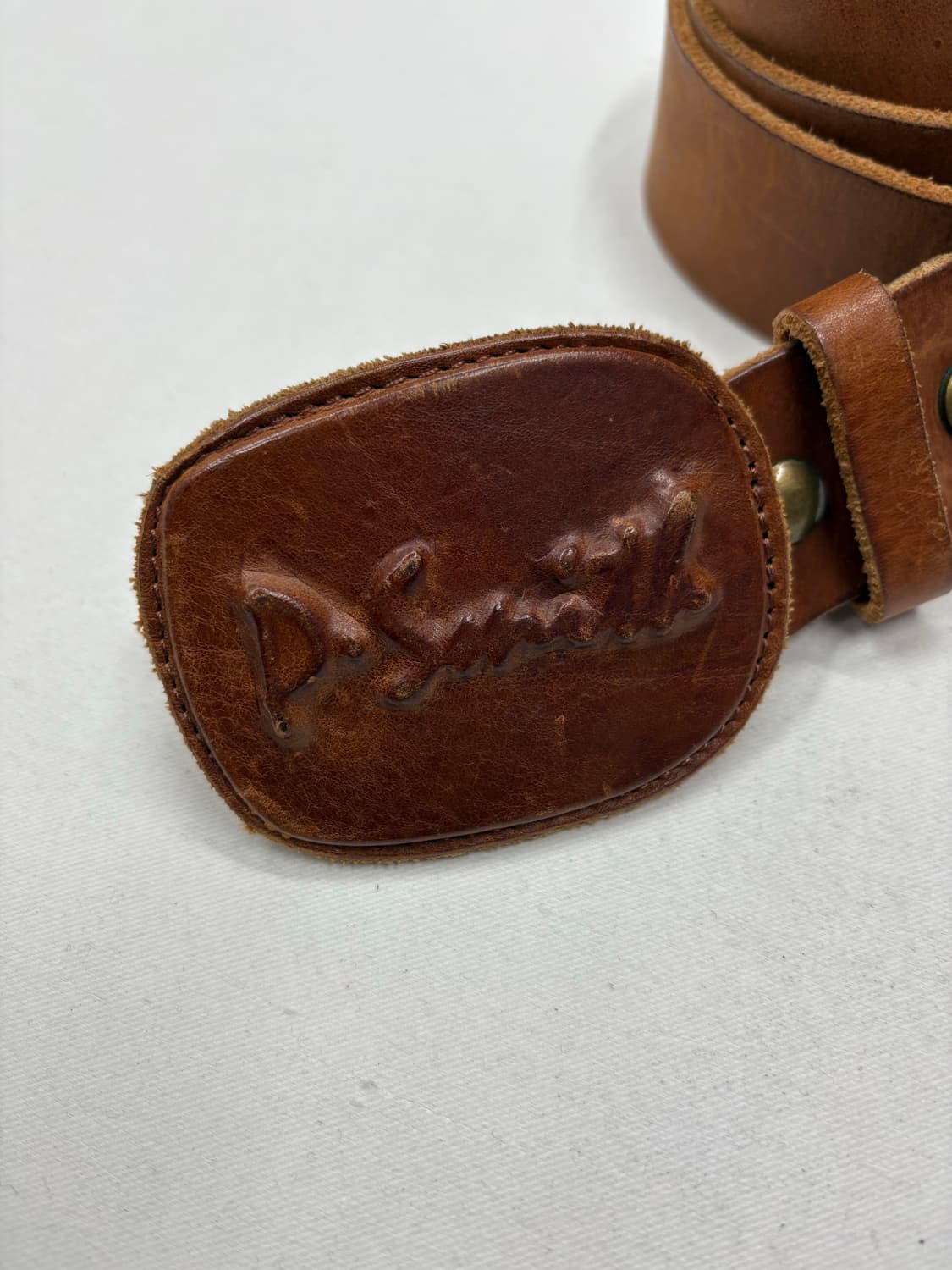D Smith 빈티지 웨스턴 브라운 가죽 버클 벨트 상품이미지2