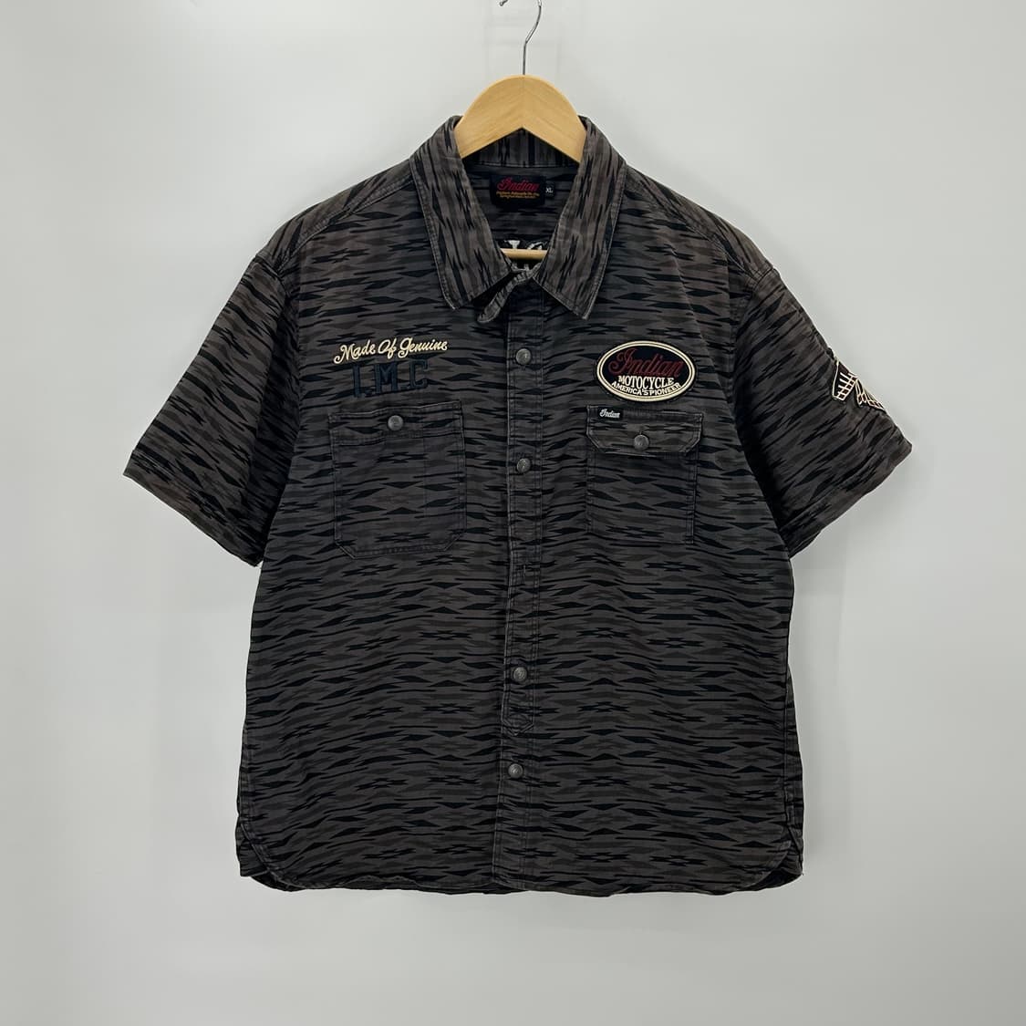 [Indian Motorcycle] 인디안 모터사이클 패턴 하프셔츠 상품이미지1