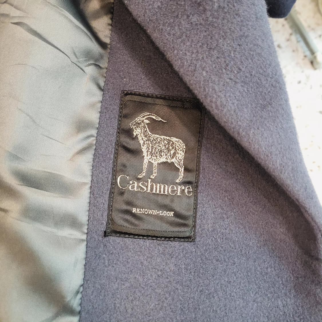 Roga 울캐시미어 차콜블루 여성 롱코트 상품이미지5