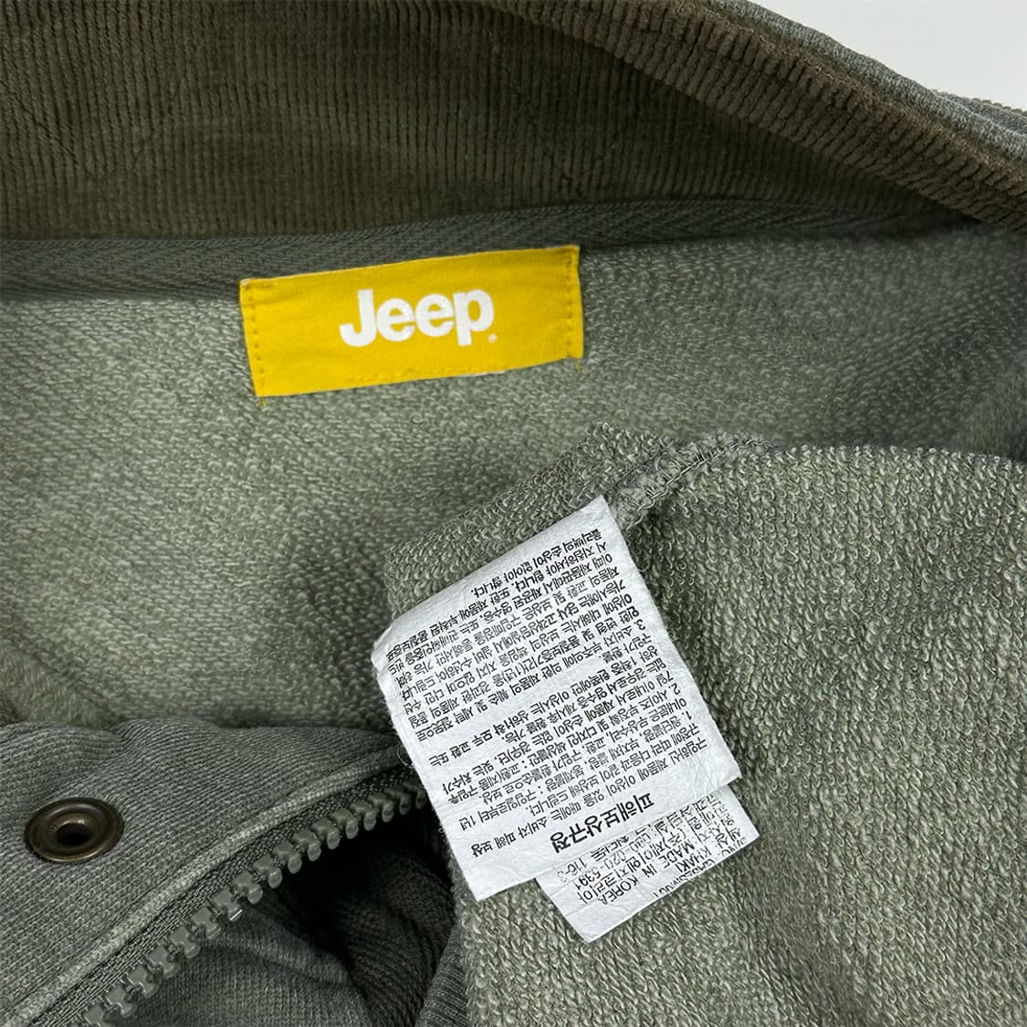 JEEP 카키 반집업 맨투맨 상품이미지3