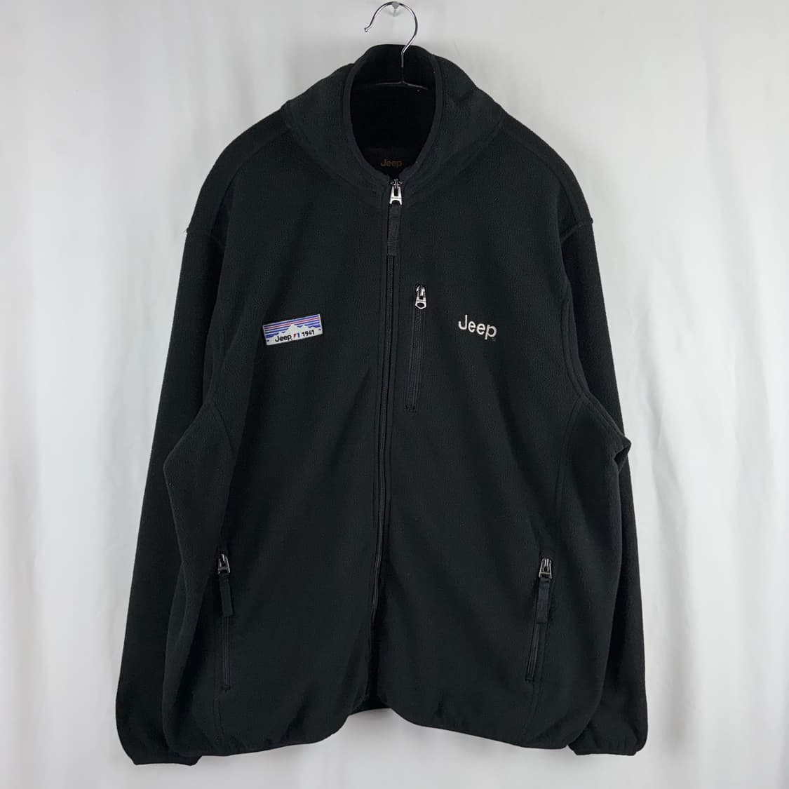 (105) 지프 자수로고 플리스 집업 자켓 블랙 상품이미지2