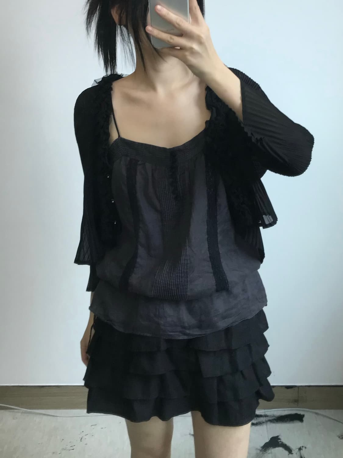 빈티지 프릴 플리츠 가디건 상품이미지2