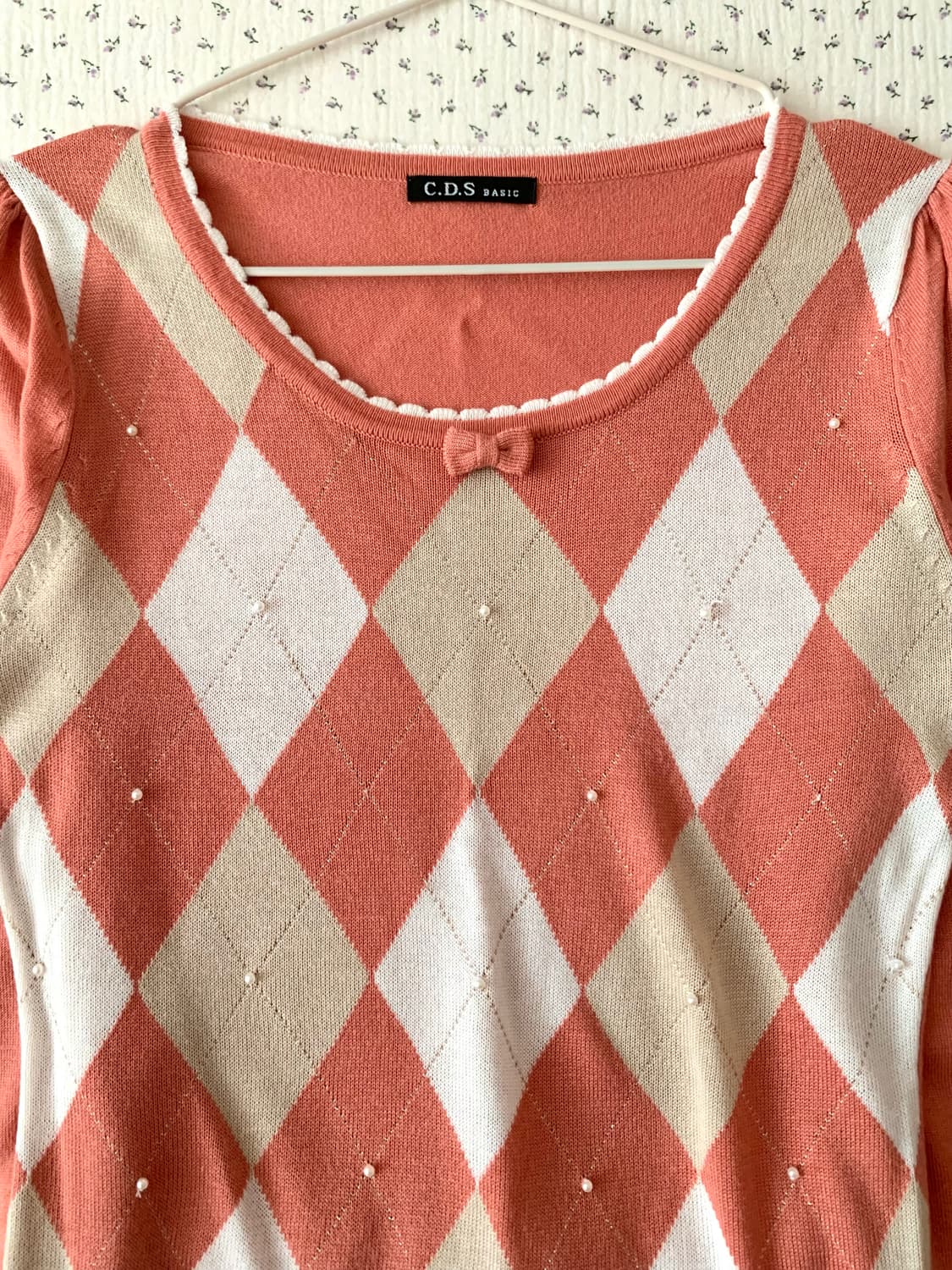 C.D.S 핑크 아가일 로걀탑 상품이미지7