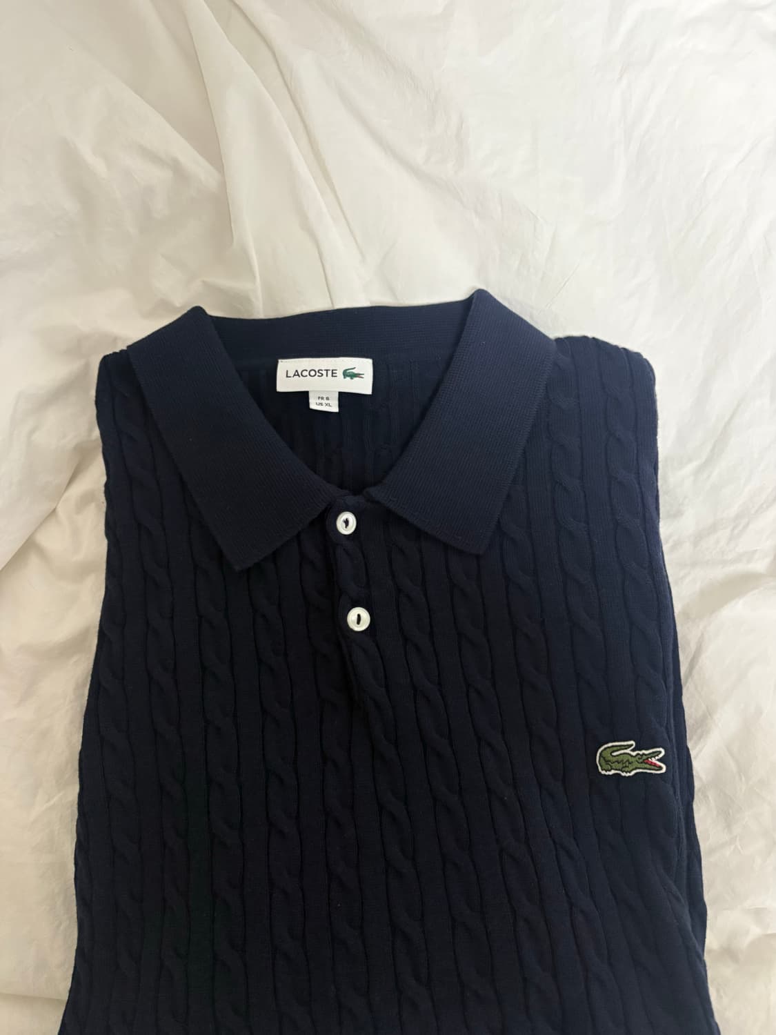 정가 23만) Lacoste 라코스테 케이블 니트폴로 네이비 상품이미지3