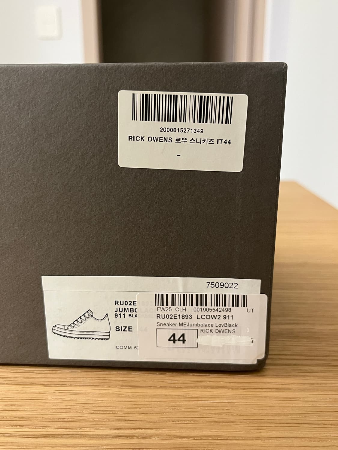 릭오웬스 라몬즈 점보레이스 25fw 상품이미지9