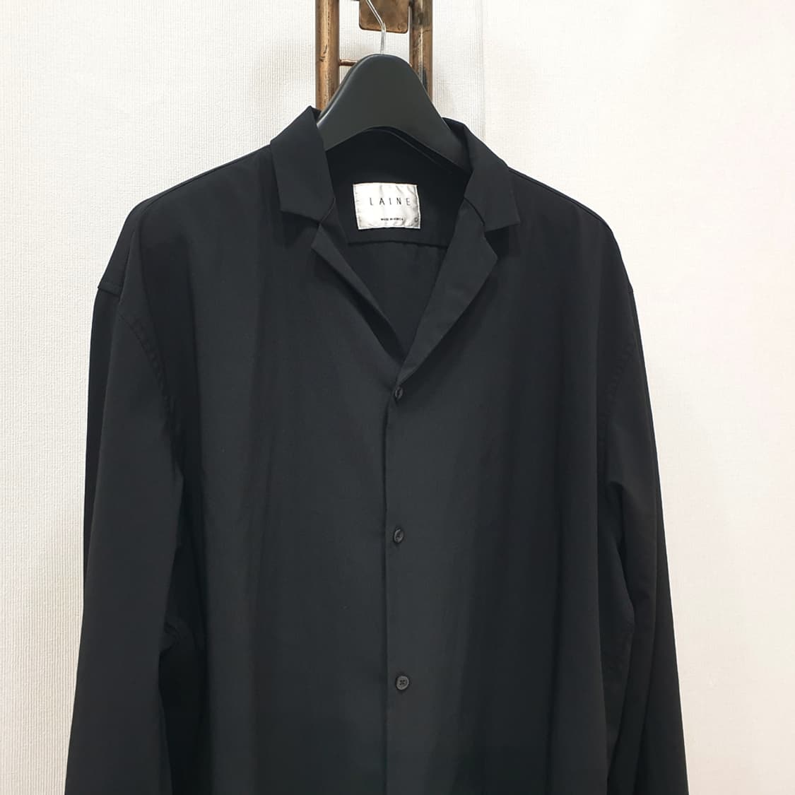 LAINE 레인 남성 블랙 셔츠 105 상품이미지2