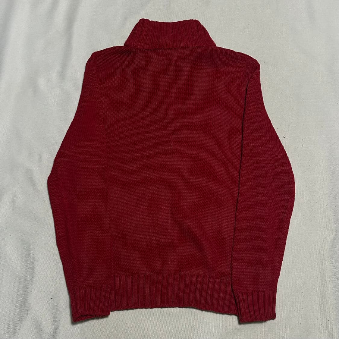 S 폴로랄프로렌 레드 반집업 코튼 니트 상품이미지3