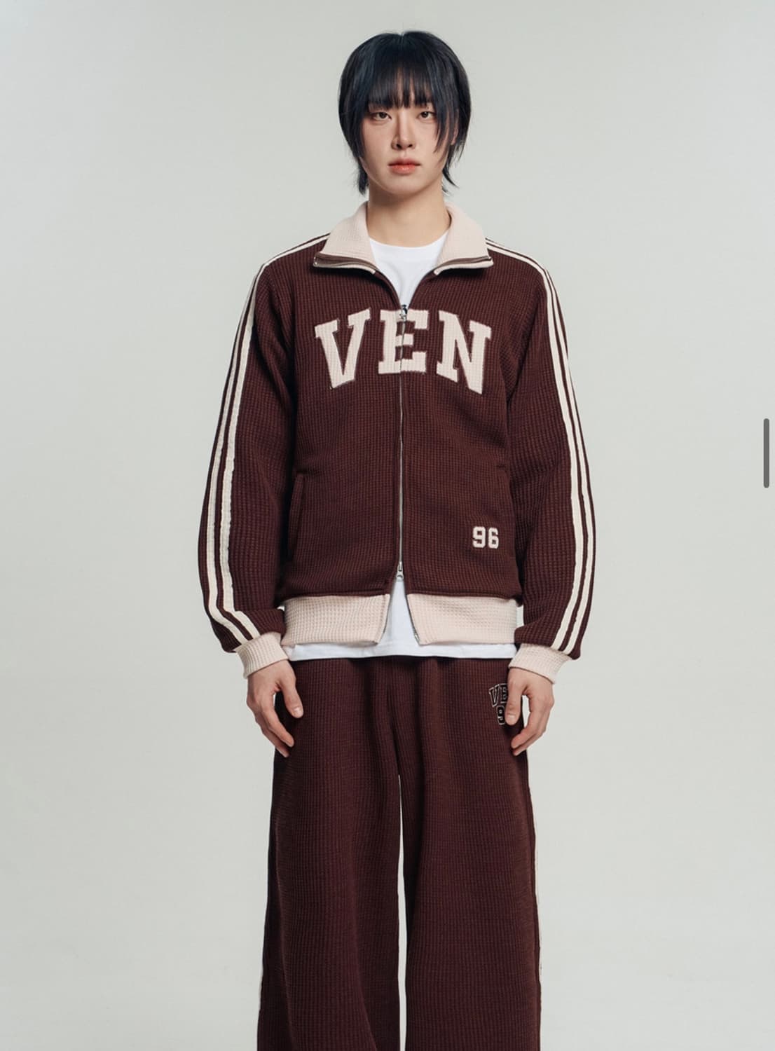 [벤힛] VEN 96 와플 배색 트랙탑 (브라운/L사이즈) 상품이미지3