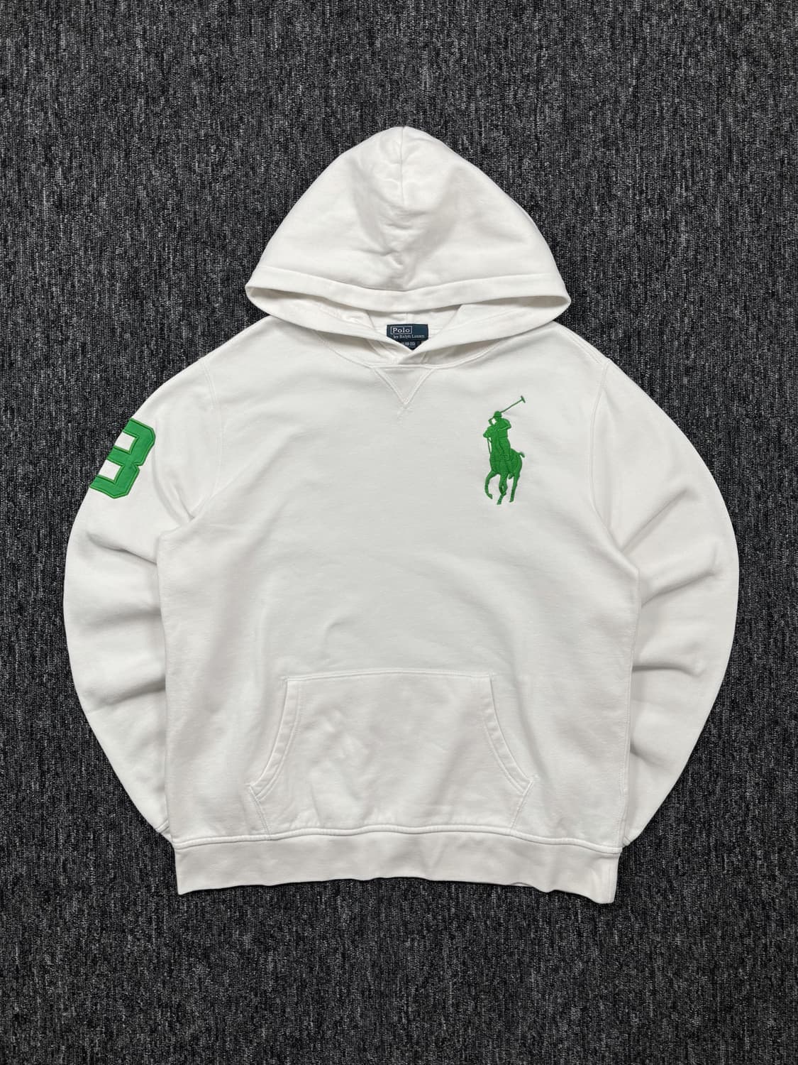 폴로 그린 포니 화이트 후드티 상품이미지4