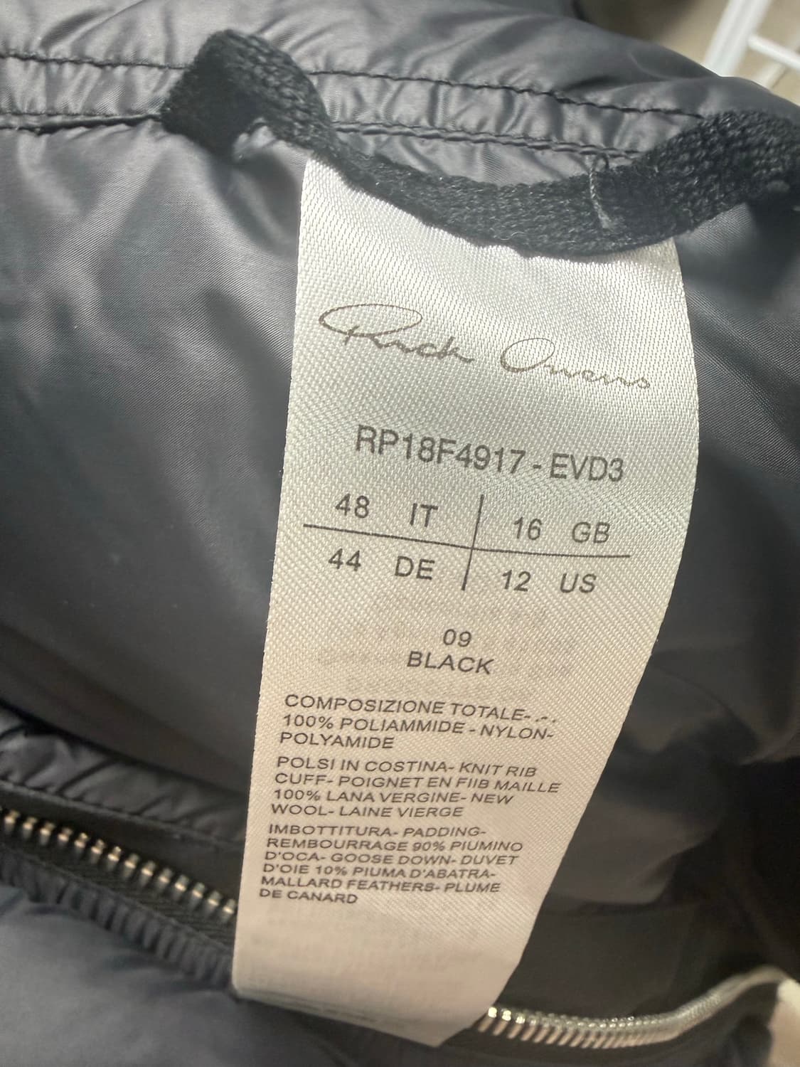 릭오웬스 시시푸스 퍼넬넥 패딩 상품이미지5