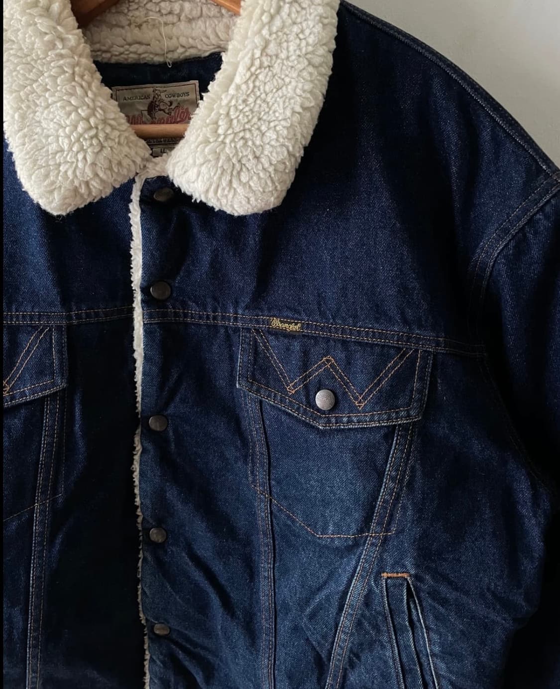 빈티지 렝글러 데님 셰르파 재킷 상품이미지5