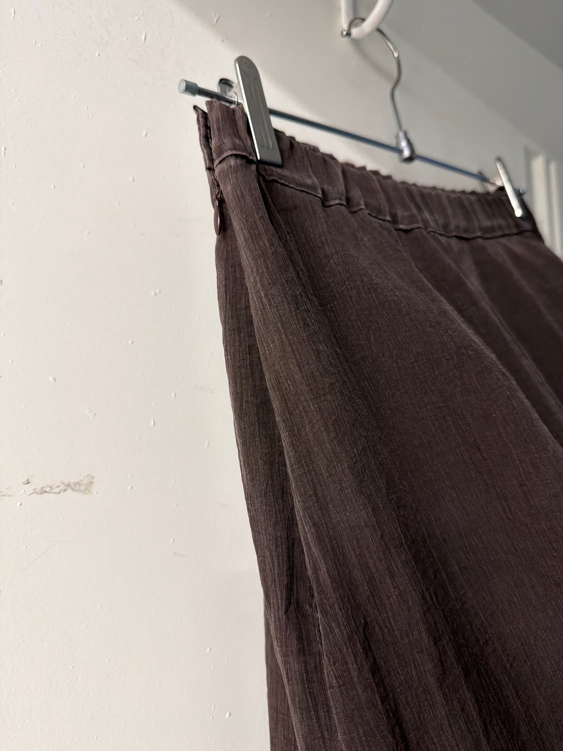 일본빈티지 브라운 글로시 롱스커트 상품이미지7