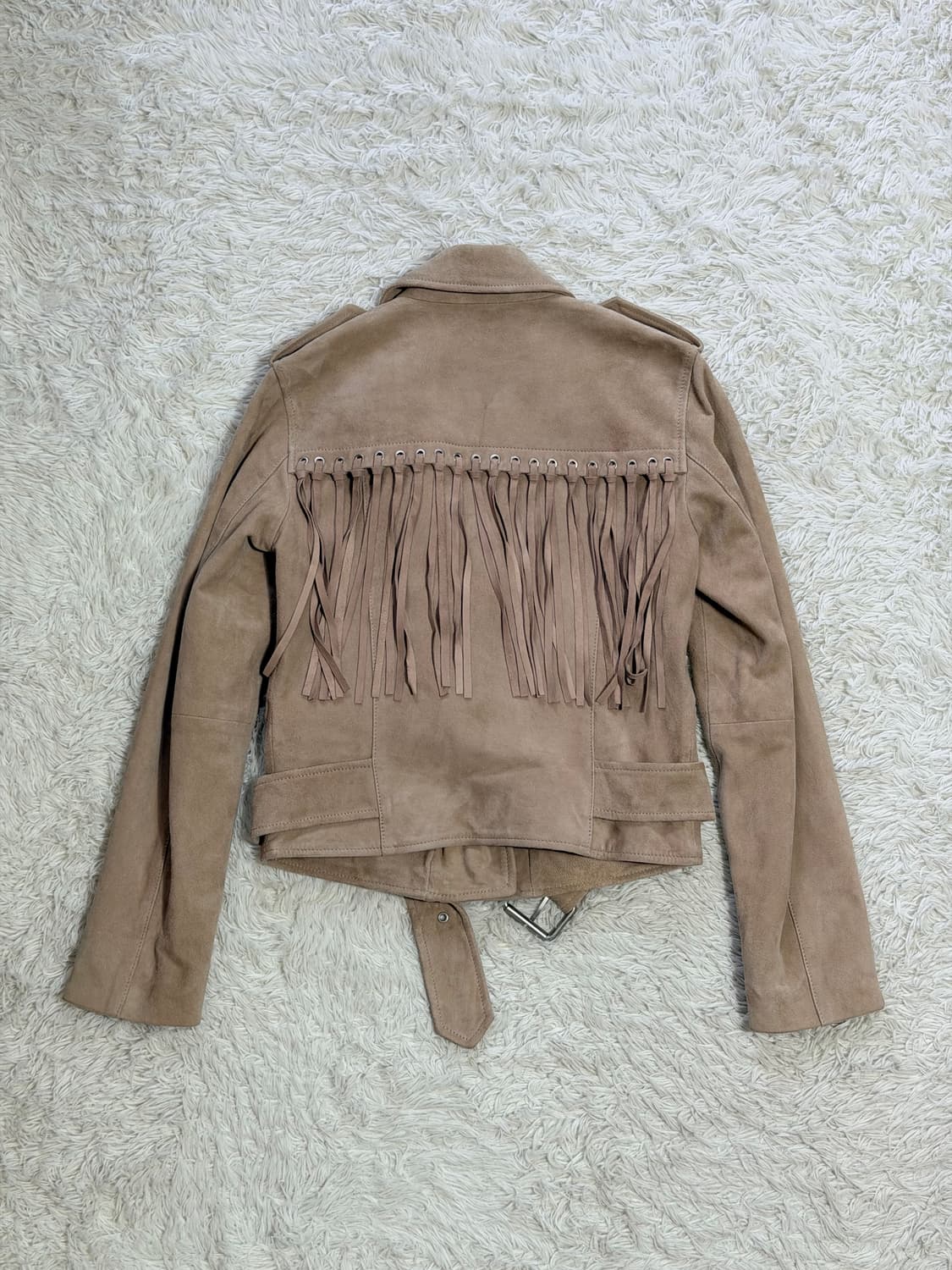 (AllSaints) 정품 여성 프릴 스웨이드 라이더 자켓 상품이미지6