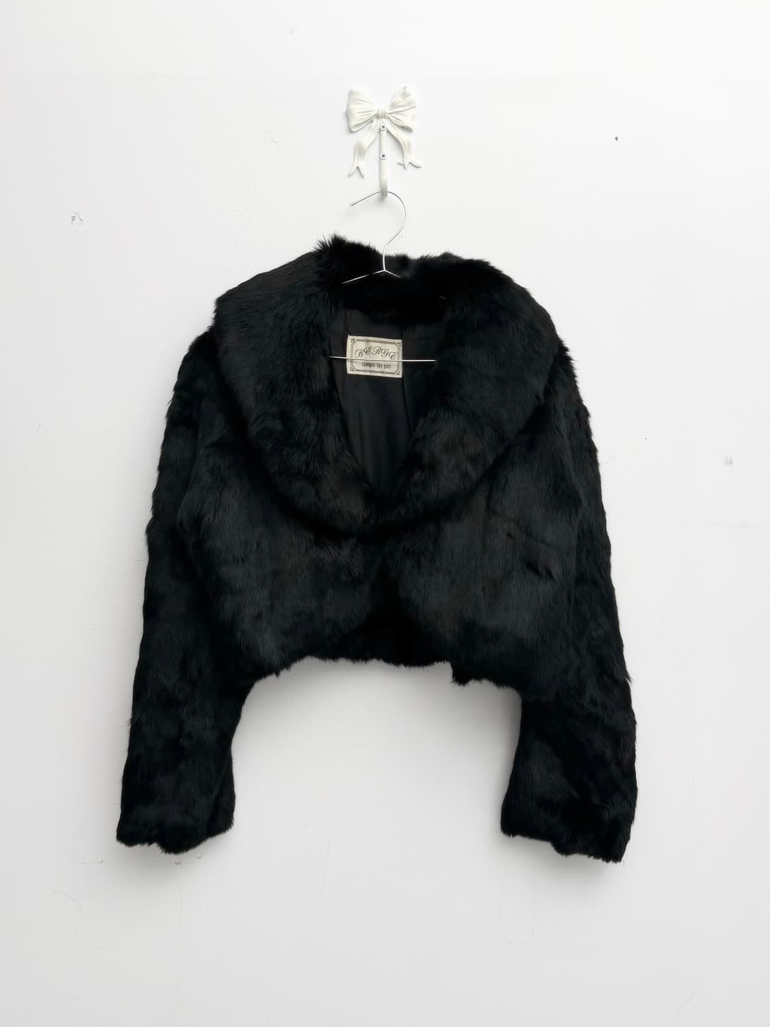 블랙 볼레로 토끼 퍼 자켓 상품이미지4