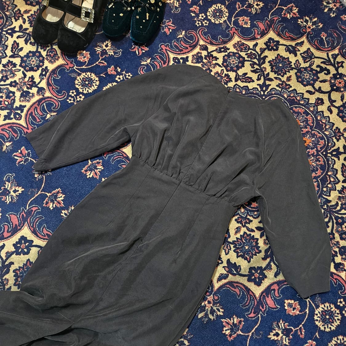 더블스탠다드 차콜 드레이크 셔링 지퍼 원피스 상품이미지4