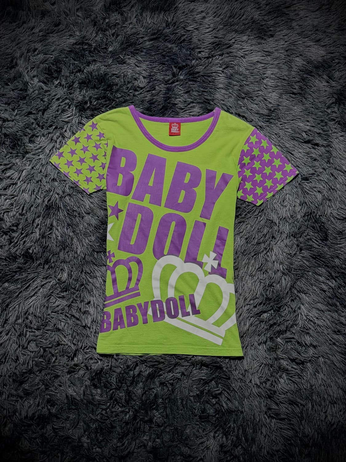 BABY DOLL 멀티컬러 크라운 프린팅 레터링 반팔 티셔츠 상품이미지1