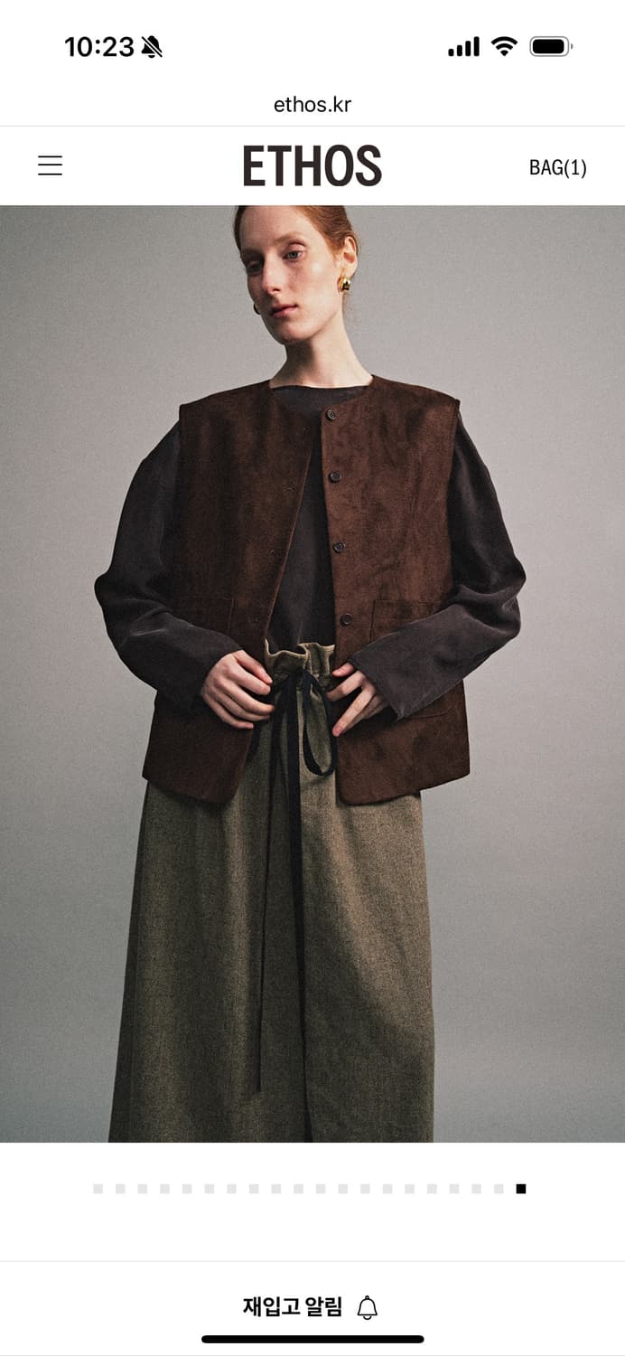 에토스 COTTON SUEDE VEST 블랙 상품이미지5