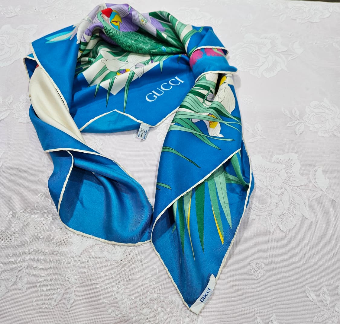 구찌 앵무새 실크스카프 상품이미지7