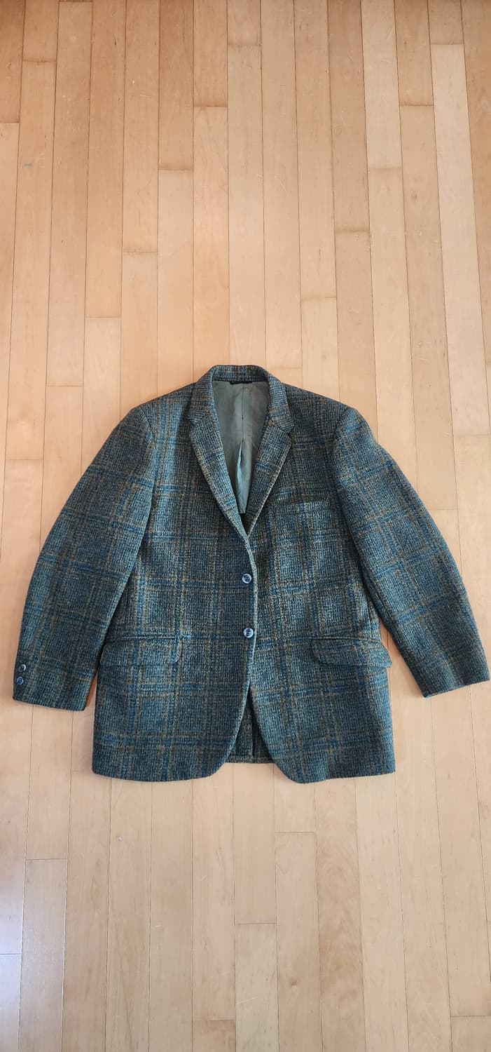 해리스트위드 그린체크 자켓 L 상품이미지4