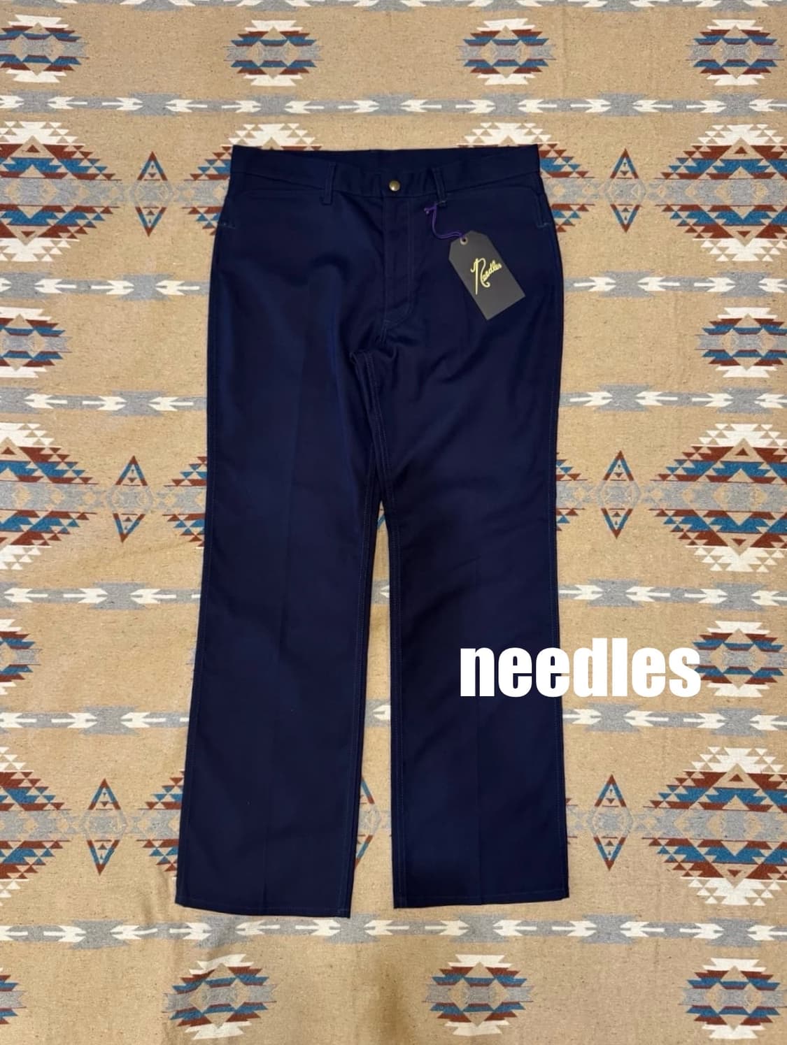 [M] 니들스 센터 프레스 팬츠 퍼플 네이비 상품이미지1