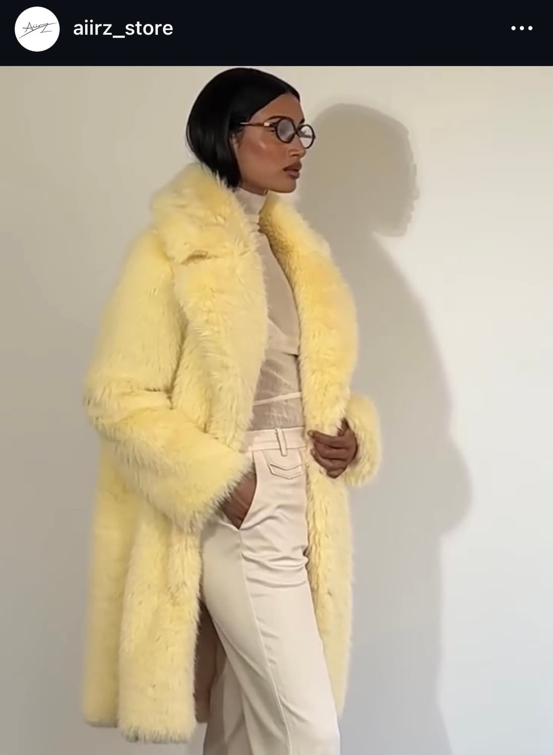 버터옐로 오버사이즈 퍼코트 XS 상품이미지1