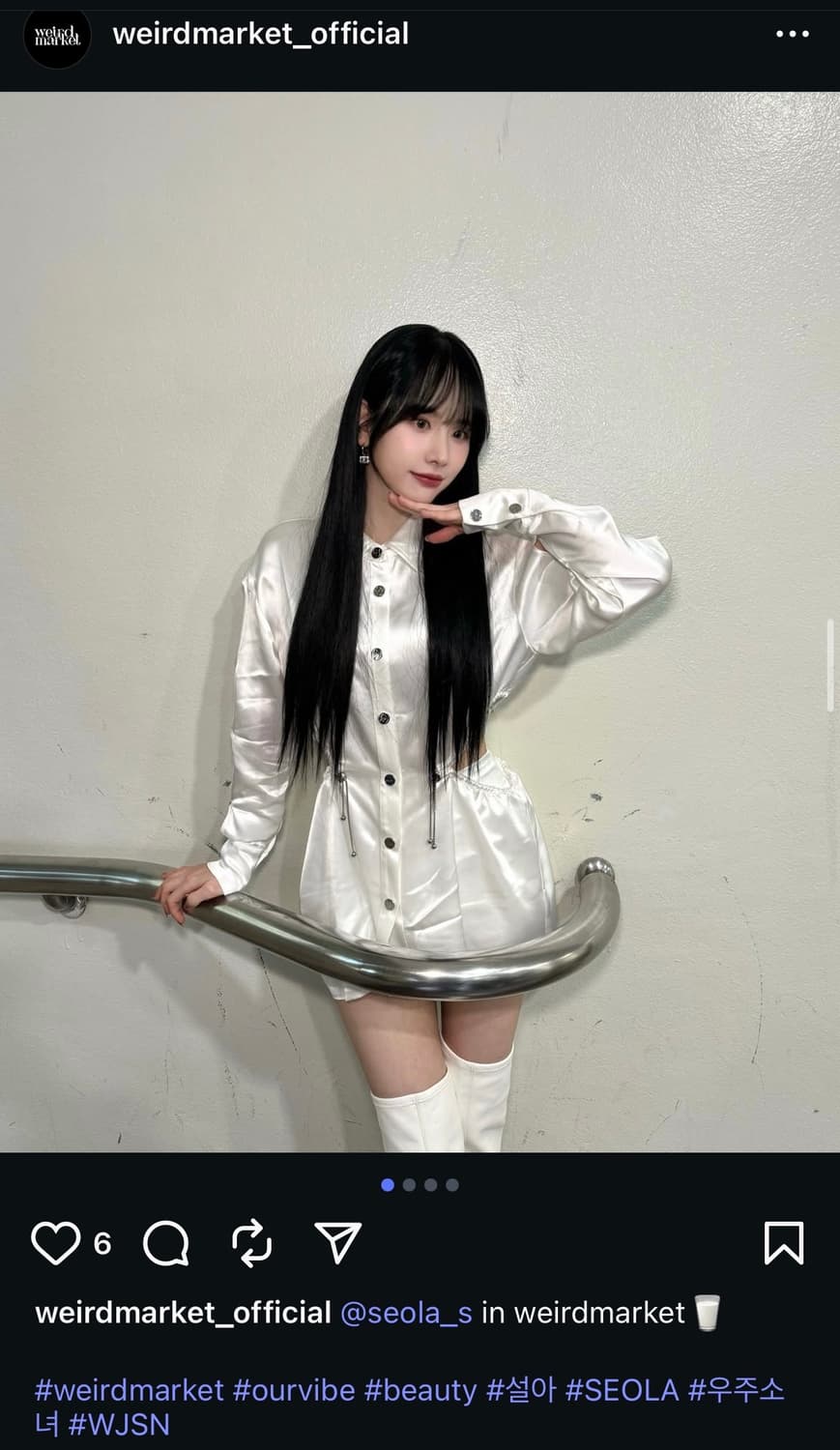 위어드 마켓 락시그 사이드 엠블럼 로고 글로시 원피스 상품이미지8