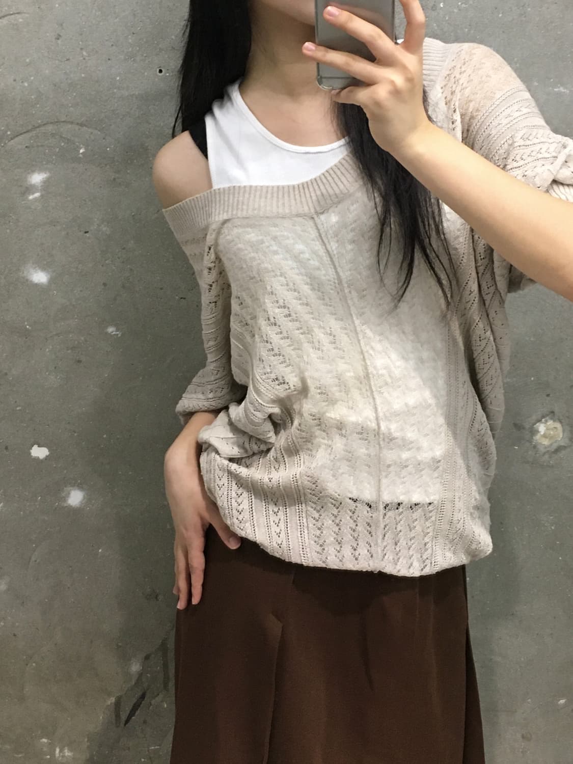 Junya Watanabe 준야와타나베 베이지 펀칭 니트 상품이미지1