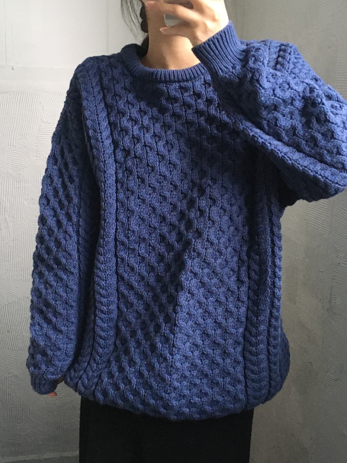 Aran Crafts 아란크래프트 블루 메리노울 크루넥 스웨터  상품이미지2