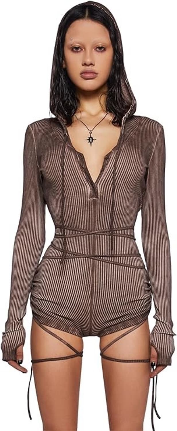 Dolls kill darker wavs hooded romper xs  상품이미지2
