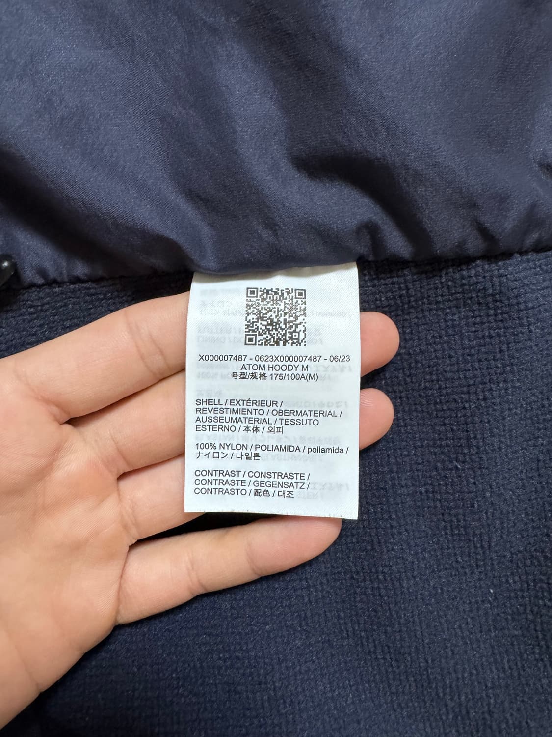 (SS급) 아크테릭스 아톰 후디 블랙 사파이어 상품이미지10