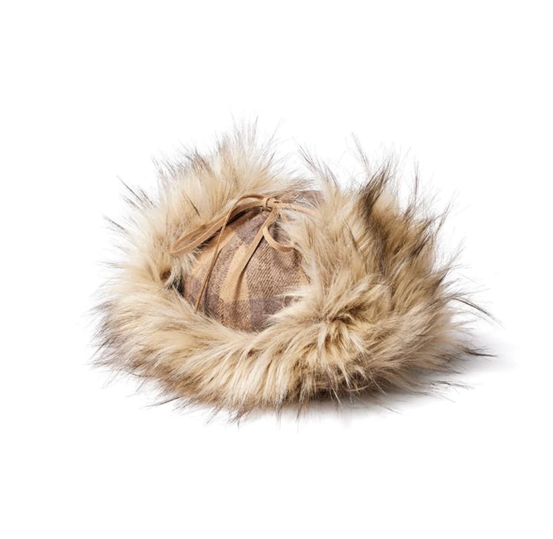  오픈와이와이 타탄 포우 퍼 이어플랩 캡 베이지  상품이미지2