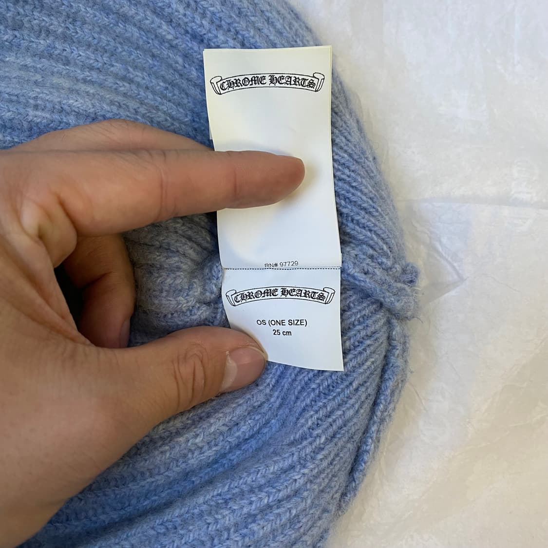 [Free] 크롬하츠 빅 대디 캐시미어 비니 라이트 블루 화이트 상품이미지7