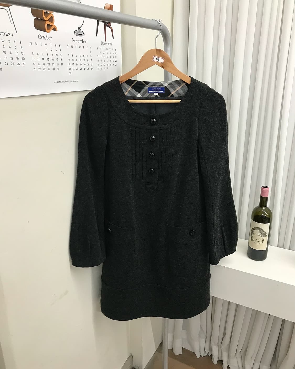 버버리 로고 울 긴팔 원피스 상품이미지1
