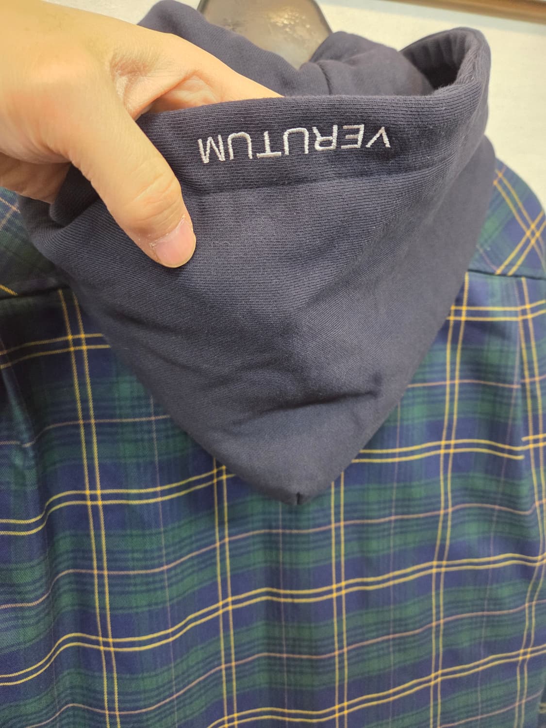 베루툼 안감누빔 사이드 포켓 체크 셔츠 후드자켓 L xl 상품이미지3